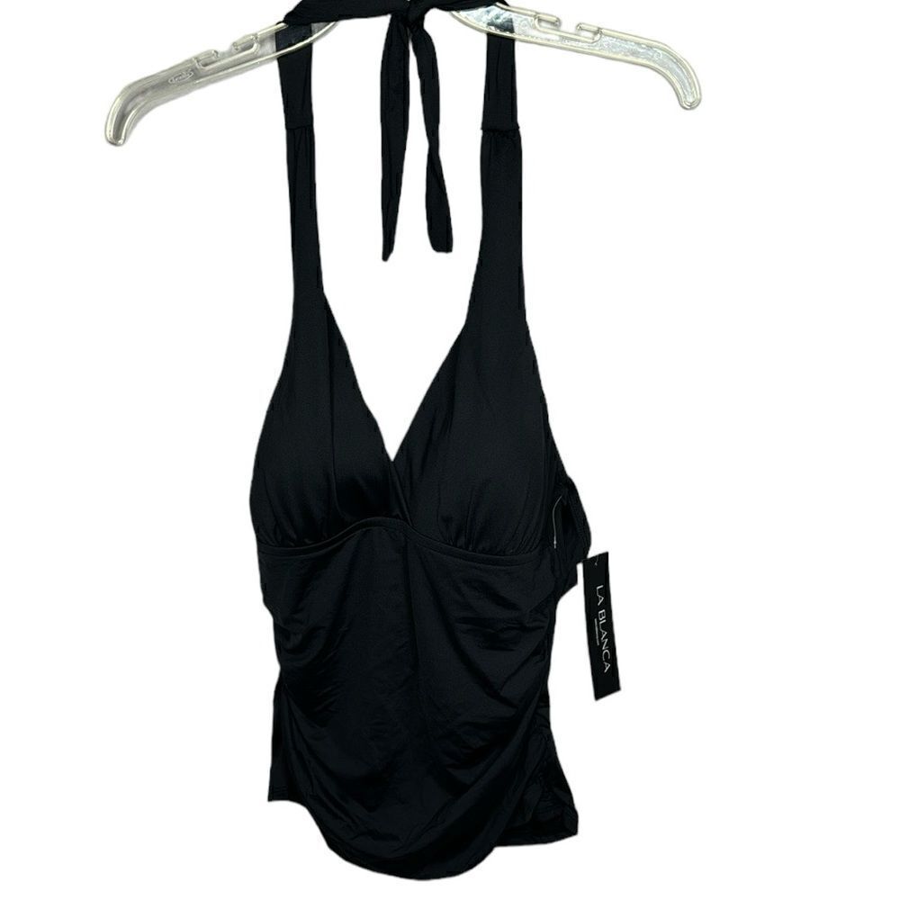 LA Blanca Black Halter Tankini Top. New With Tag.